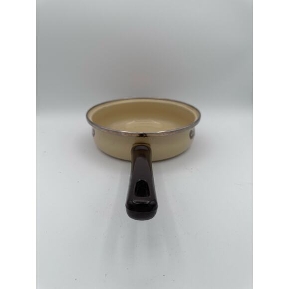 Vintage Pfaltzgraff 7" Metal Skillet Fry Pan Village Brown and Tan Made in USA - Picture 2 of 9